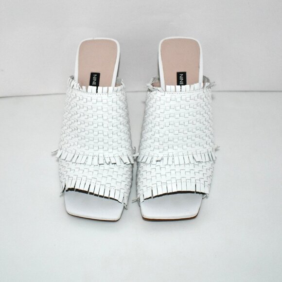 Nine West Lucili Raffia Sandals in White Size: 9M Great Condition - Picture 1 of 7